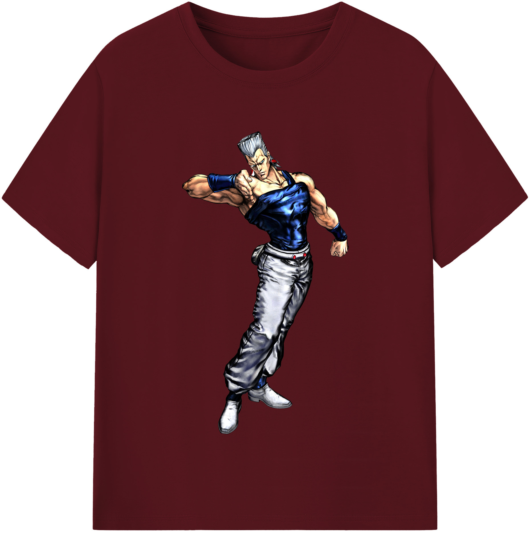 （画像用） ジョジョの奇妙な冒険 ジャン＝ピエール?ポルナレフ JoJo's Bizarre Adventure Jan Pierre Polnareff 綿100％半袖Tシャツ（フロントプリント）